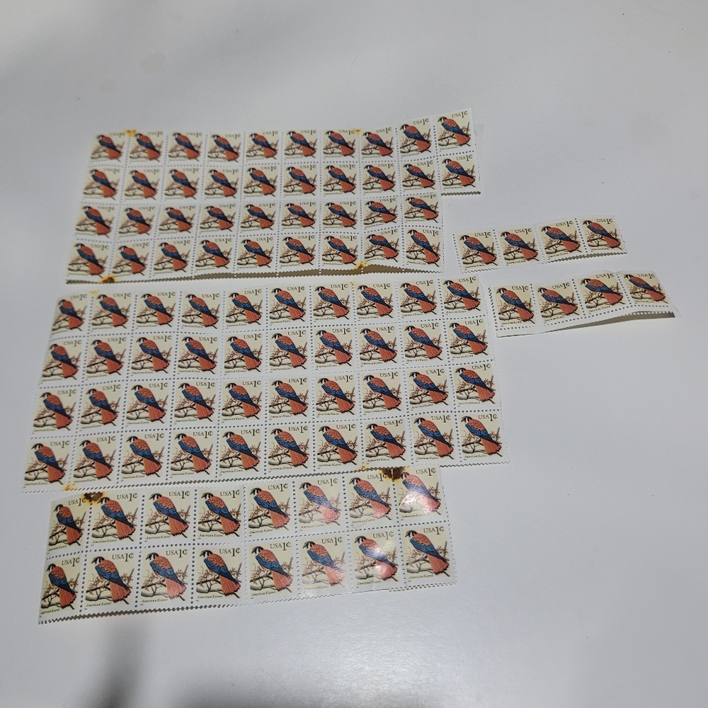 Vintage Colorful 1 cent Postage Stamps